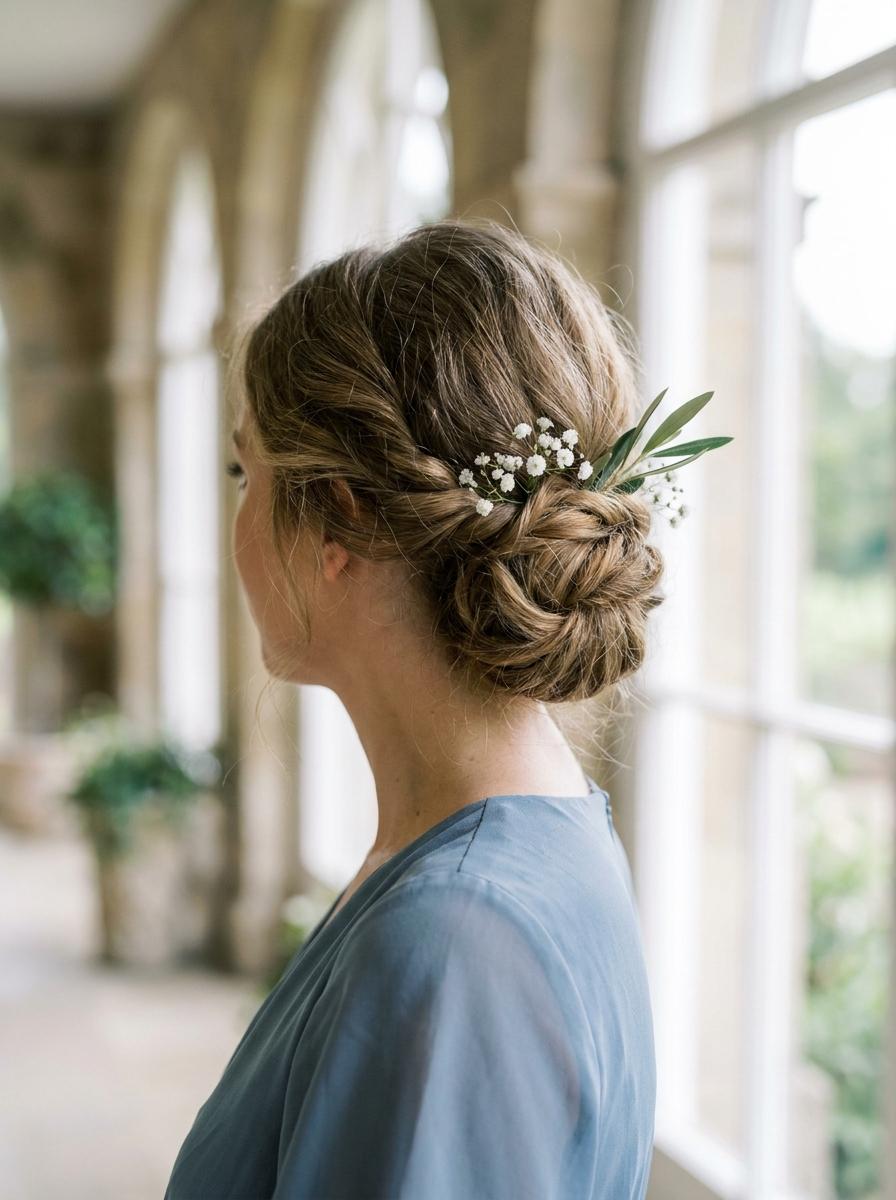 Brautjungfernfrisur für dünnes Haar - elegante Brautjungfernfrisur